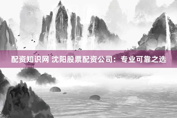 配资知识网 沈阳股票配资公司：专业可靠之选