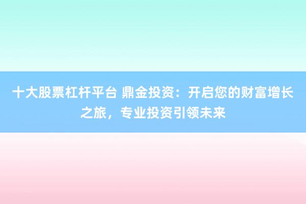 十大股票杠杆平台 鼎金投资：开启您的财富增长之旅，专业投资引领未来
