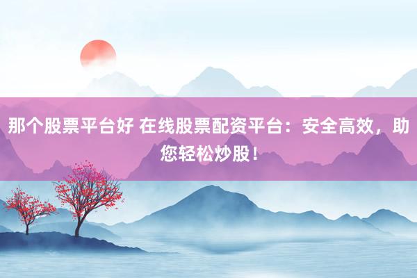 那个股票平台好 在线股票配资平台：安全高效，助您轻松炒股！