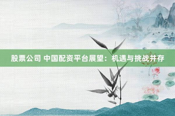 股票公司 中国配资平台展望：机遇与挑战并存