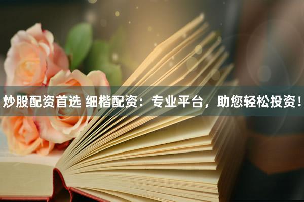 炒股配资首选 细楷配资:专业平台,助您轻松投资!