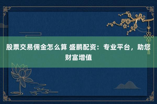 股票交易佣金怎么算 盛鹏配资:专业平台,助您财富增值