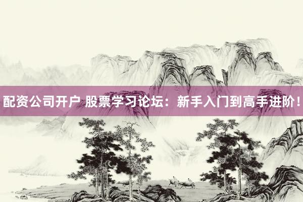 配资公司开户 股票学习论坛：新手入门到高手进阶！
